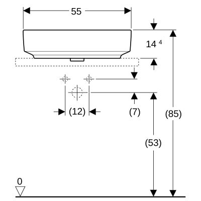 Geberit Variform 500774012 umywalka 55x40 cm owalna nablatowa biała