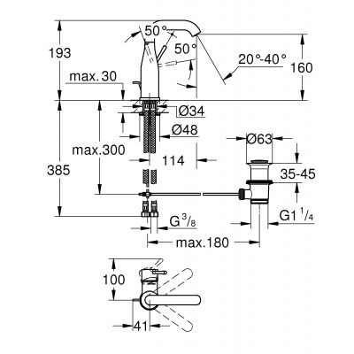 Grohe Essence 23462DC1 bateria umywalkowa stojąca stal