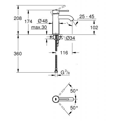 Grohe Essence 23590GL1 bateria umywalkowa stojąca cool sunrise