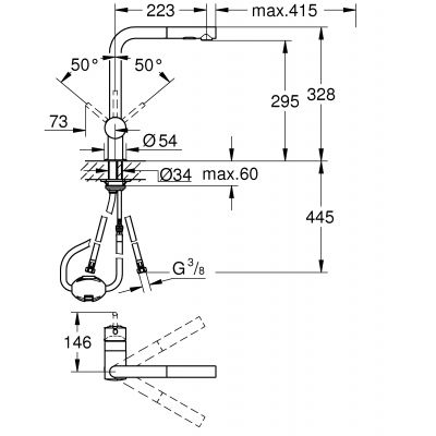 Grohe Minta 30274DC0 bateria kuchenna stojąca supersteel