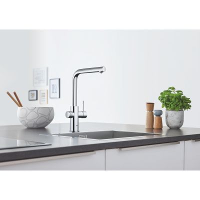 Grohe Blue 31539000 zestaw startowy z baterią kuchenną stojąca starlight chrome