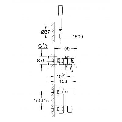 Grohe Concetto 32212001 bateria wannowo-prysznicowa ścienna starlight chrome
