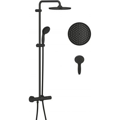 Grohe Vitalio Start Shower System 266772430 zestaw prysznicowy ścienny termostatyczny z deszczownicą czarny