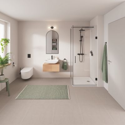 Grohe Vitalio Start Shower System 266772430 zestaw prysznicowy ścienny termostatyczny z deszczownicą czarny