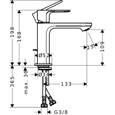 Hansgrohe Rebris E 72559670 bateria umywalkowa stojąca czarny