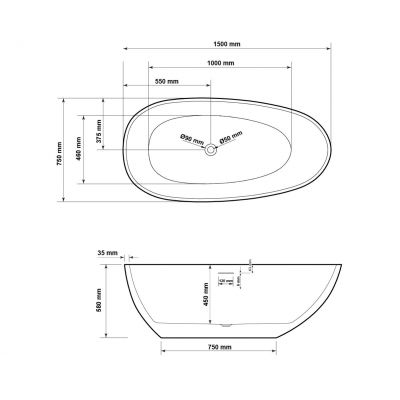 Hagser Enrika HGR17000012 wanna wolnostojąca 150x75 cm