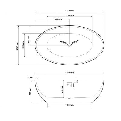 Hagser Alena HGR30000012 wanna wolnostojąca 175x100 cm