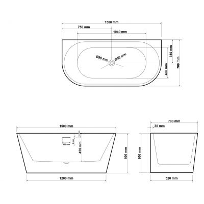 Hagser Ilsa HGR80000012 wanna wolnostojąca 150x70 cm owalna biała