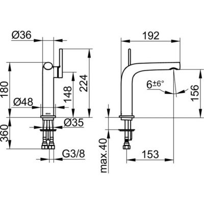 Keuco Edition 400 51502010100 bateria umywalkowa stojąca chrom