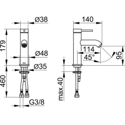 Keuco IXMO SOFT 59502372100 bateria umywalkowa stojąca czarny