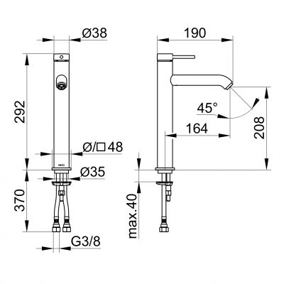 Keuco IXMO 59510012100 bateria umywalkowa