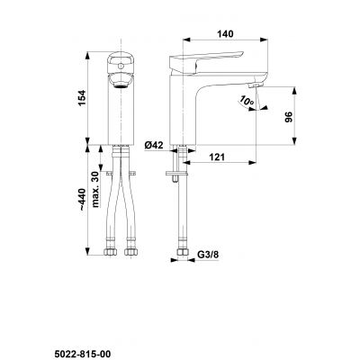 KFA Armatura Tanzanit 502281500 bateria umywalkowa stojąca chrom