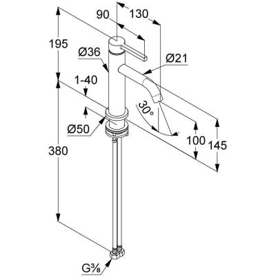 Kludi Nova Fonte 200263915 bateria umywalkowa