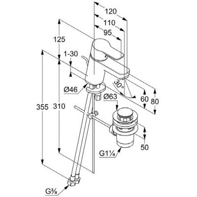 Kludi Pure&Easy 372850565 bateria umywalkowa stojąca