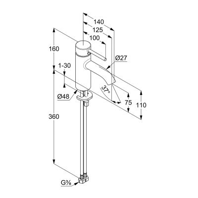 Kludi Bozz 382720576 bateria umywalkowa