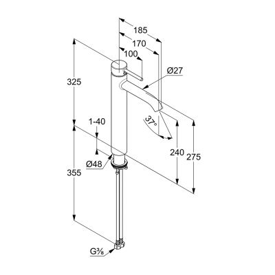 Kludi Bozz 382863976 bateria umywalkowa stojąca