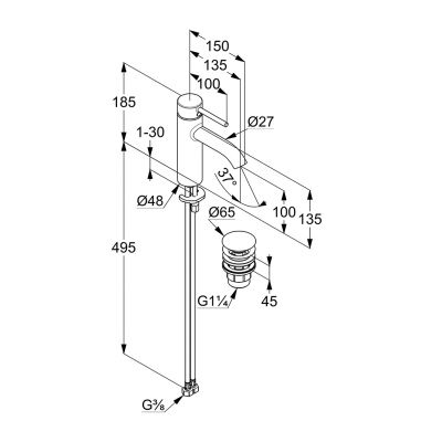 Kludi Bozz 382883976 bateria umywalkowa stojąca