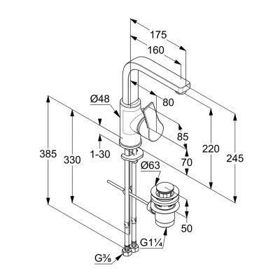 Kludi Zenta 480270565 bateria umywalkowa stojąca