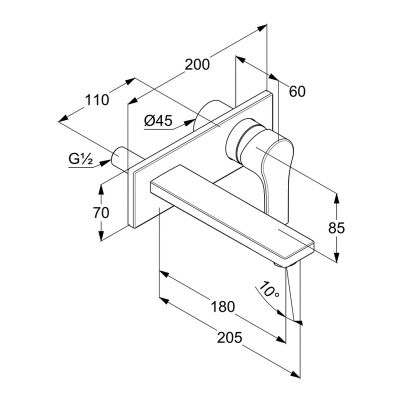 Kludi Zenta SL 482473965 bateria umywalkowa podtynkowa czarna