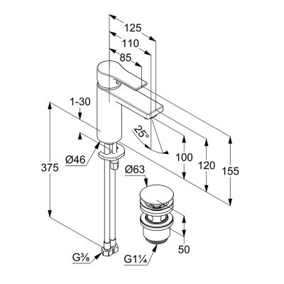 Kludi Zenta 482980565 bateria umywalkowa stojąca