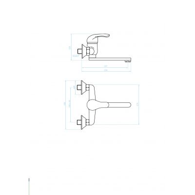 Kuchinox Pedro BQE050D bateria umywalkowa ścienna chrom