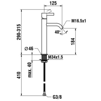 Laufen Kartell H3113380831201 bateria umywalkowa stojąca złota