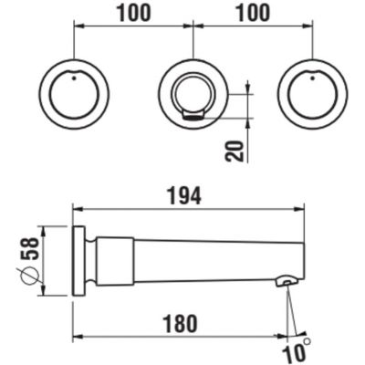 Laufen The New Classic HF900524100000 bateria umywalkowa podtynkowa chrom