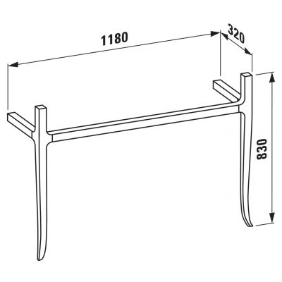 Laufen The New Classic H4060730856291 konsola podumywalkowa 118x32x83 cm orzech