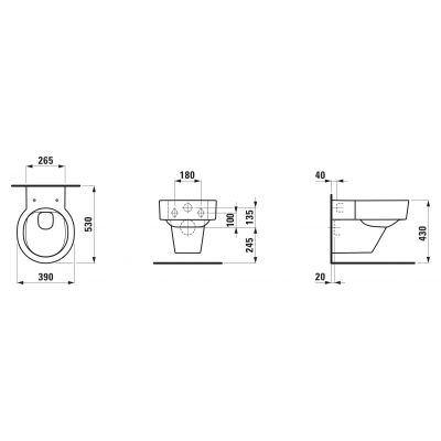 Laufen Val H8202810000001 miska wc wisząca bez kołnierza biały połysk