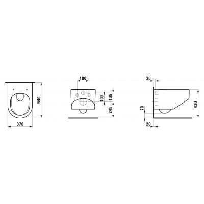 Laufen Sonar H8203410000001 miska wc wisząca bez kołnierza biały połysk