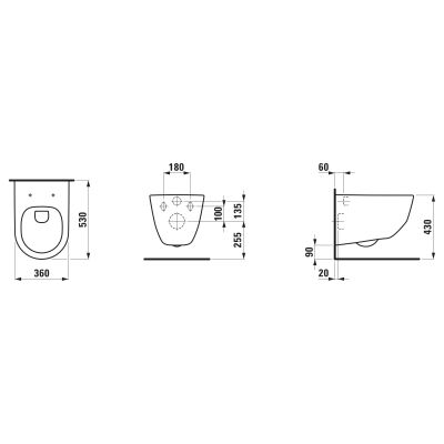 Laufen Pro A H8209660000001 miska wc wisząca bez kołnierza biały