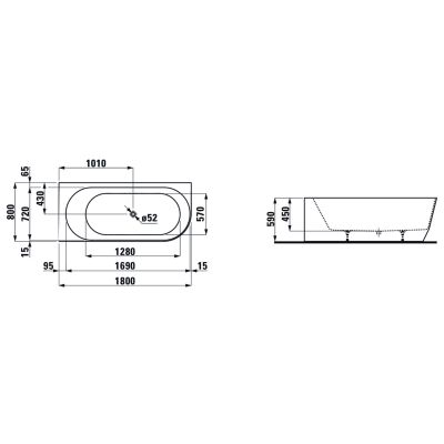 Laufen Pro H2449560000001 wanna narożna 180x80 cm lewa biała