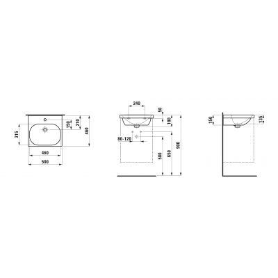 Laufen Lua H8100810001041 umywalka 50x46 cm prostokątna meblowa biała