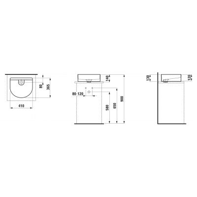 Laufen Sonar H8123420001121 umywalka 41x36.5 cm półokrągła nablatowa biała