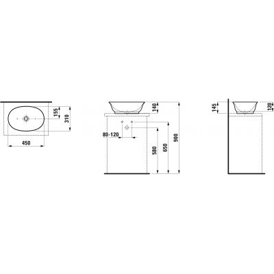 Laufen The New Classic H8128504001121 umywalka 45x31 cm owalna nablatowa biała