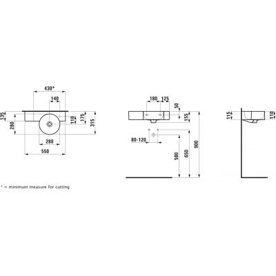 Laufen Val H8152844001061 umywalka 55x31.5 cm półokrągła ścienna biała