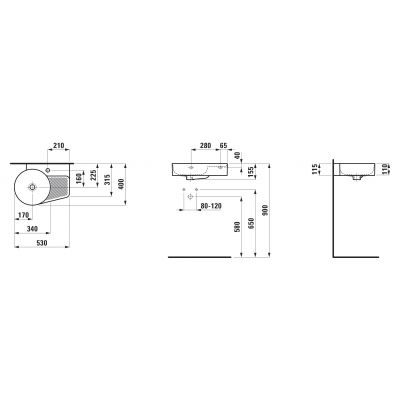 Laufen Val H8152880001061 umywalka 53x40 cm ścienna biała