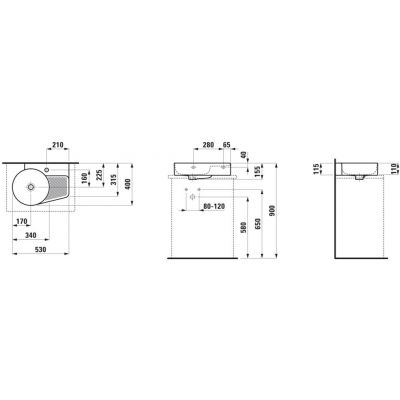 Laufen Val H8162887571061 umywalka 53x40 cm ścienna biała