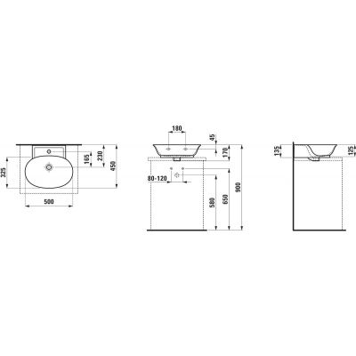 Laufen The New Classic H8168524001041 umywalka 50x45 cm półokrągła ścienna-meblowa biała