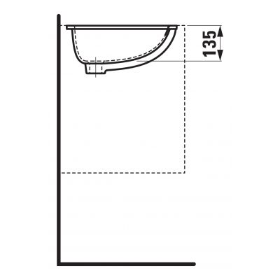 Laufen Savoy H8189420001091 umywalka 44x36 cm owalna podblatowa biała