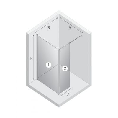 New Trendy New Modus Black EXK5568 ścianka prysznicowa walk-in 130 cm czarny mat/szkło przezroczyste