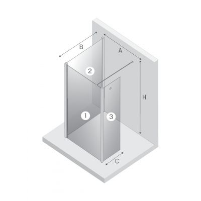 New Trendy New Modus Black EXK5589 ścianka prysznicowa walk-in 80 cm czarny mat/szkło przezroczyste