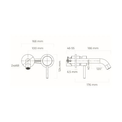 Oltens Molle 32600400 bateria umywalkowa podtynkowa grafit