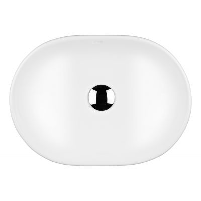 Oltens Hamnes 40309000 umywalka 47.5x34 cm owalna nablatowa biała