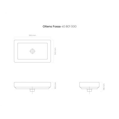 Oltens Fossa 40801000 umywalka 55x34 cm prostokątna nablatowa biała