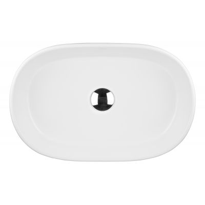 Oltens Lom 40811000 umywalka 55x34 cm owalna nablatowa biała
