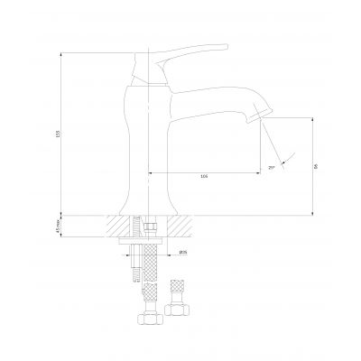 Omnires Art Deco AD5110ORB bateria umywalkowa stojąca miedź
