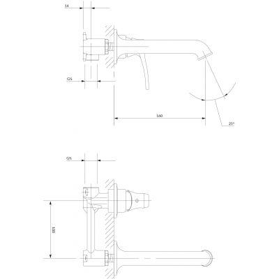 Omnires Art Deco AD5115BR bateria umywalkowa podtynkowa mosiądz/brąz antyczny