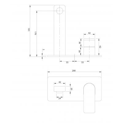 Omnires Baretti BA7815BL bateria umywalkowa
