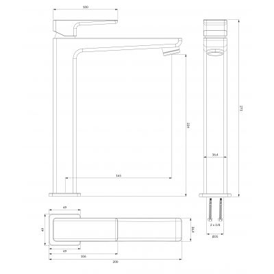 Omnires Parma PM7412CRB bateria umywalkowa